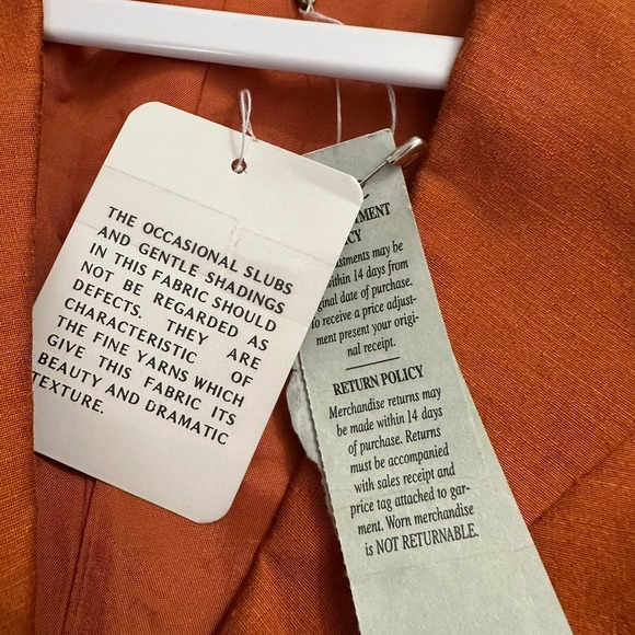 Cache Womens Boho Cropped Jacket Size 4 Burnt Orange Linen Blend Embroidered - Picture 3 of 7